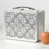 白灰色のタイルプリント弁当箱 メタルランチボックス (インサイチュ)