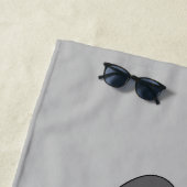 白灰色のタキシード猫 ビーチタオル (インサイチュ)