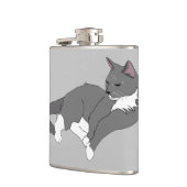 白灰色のタキシード猫 フラスク (左)