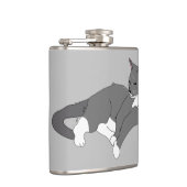 白灰色のタキシード猫 フラスク (右)