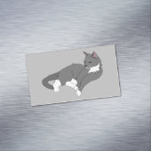 白灰色のタキシード猫 マグネット名刺 (インサイチュ)
