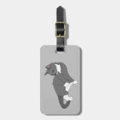 白灰色のタキシード猫 ラゲッジタグ (正面縦)