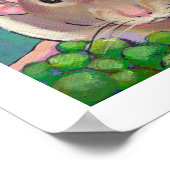 白灰色のダンボ絵画ラトおもしろい ポスター (角)