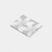 白灰色のハワイアン花 ポストイット (アングル)