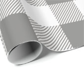 白灰色のバッファローのプレイド ラッピングペーパー (ロールコーナー)