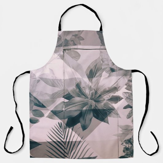 白灰色のフローラ絵を描壁及び扉 エプロン (正面)