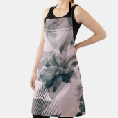 白灰色のフローラ絵を描壁及び扉 エプロン (インサイチュ)