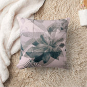 白灰色のフローラ絵を描壁及び扉 クッション (ブランケット)