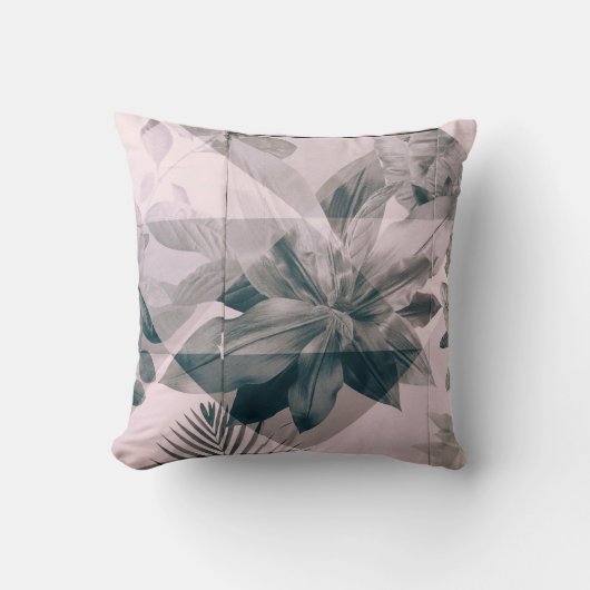 白灰色のフローラ絵を描壁及び扉 クッション (正面)