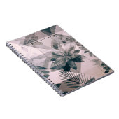 白灰色のフローラ絵を描壁及び扉 ノートブック (右側)