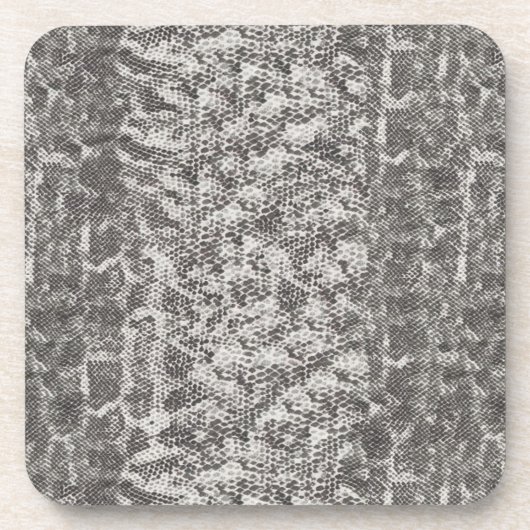 白灰色のヘビの皮 コースター (正面)
