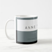 白灰色のモダン職業を作成カスタム(&W) コーヒーマグカップ (左)