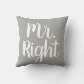 白灰色の右夫/ボーイフレンド クッション (裏面)