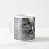 白灰色の子猫 コーヒーマグカップ (正面左)