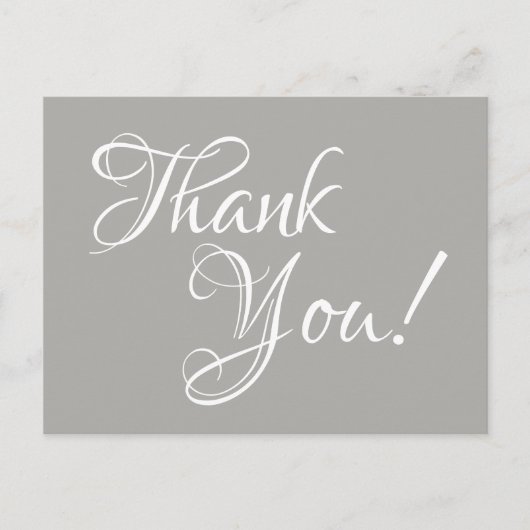 白灰色の書道ありがとう ポストカード (正面)