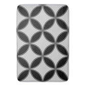 白灰色の花びら模様 バスマット (正面縦)