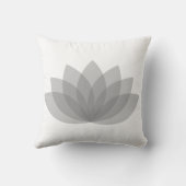 白灰色の蓮の花枕 クッション (裏面)