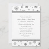 白灰色の雪の冬のリハーサルディナーパーティー 招待状 (裏面)