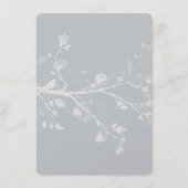 白灰色の鳥の枝結婚のメニュー メニュー (裏面)