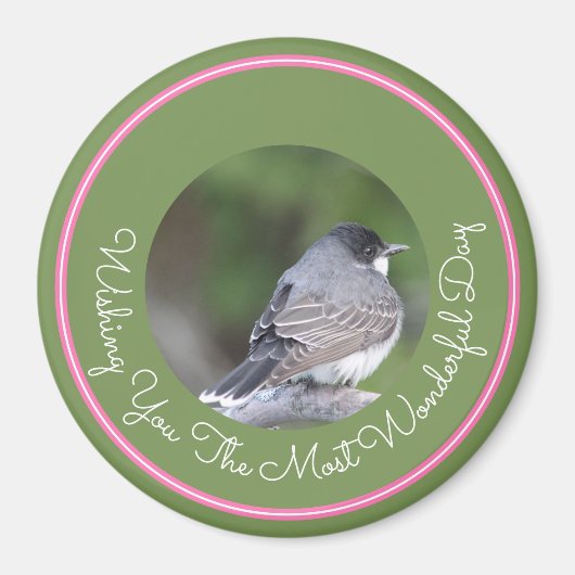 白灰色の鳥 マグネット (正面)