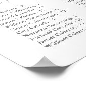 白灰色の300名の結婚座席表 ポスター (角)