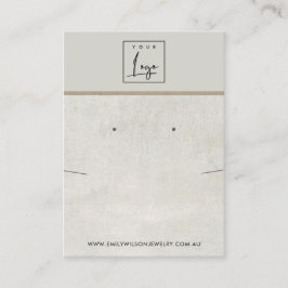 白灰色コンクリートのネックレスイヤリングディスプレイ 名刺