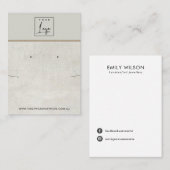 白灰色コンクリートのネックレスイヤリングディスプレイ 名刺 (正面/裏面)