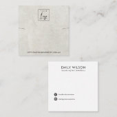 白灰色コンクリートのネックレスブレスレットディスプレイ スクエア名刺 (正面/裏面)