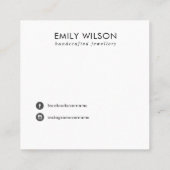 白灰色コンクリートのネックレスブレスレットディスプレイ スクエア名刺 (裏面)