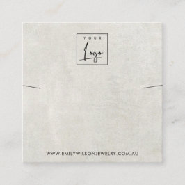 白灰色コンクリートのネックレスブレスレットディスプレイ スクエア名刺