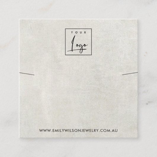 白灰色コンクリートのネックレスブレスレットディスプレイ スクエア名刺 (正面)