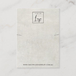 白灰色コンクリートのネックレスブレスレットディスプレイ 名刺