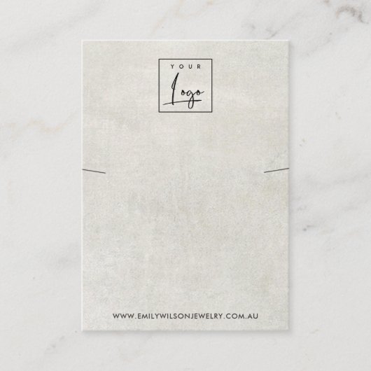 白灰色コンクリートのネックレスブレスレットディスプレイ 名刺 (正面)