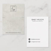 白灰色コンクリートのネックレスブレスレットディスプレイ 名刺 (正面/裏面)