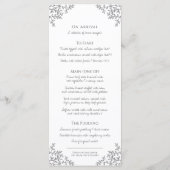 白灰色スケッチモノグラム結婚ズ メニュー (裏面)