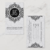 白灰色フローラオーナメント 予約カード (正面/裏面)