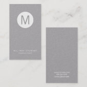 白灰色ミニマルモダンリストモノグラム 名刺 (正面/裏面)