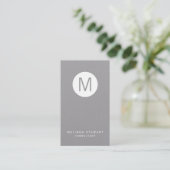 白灰色ミニマルモダンリストモノグラム 名刺 (スタンド正面)