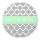 白灰色モロッコミント#5ミント名モノグラム セラミックノブ (正面)