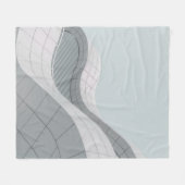 白灰色建物構造 フリースブランケット (正面(横))