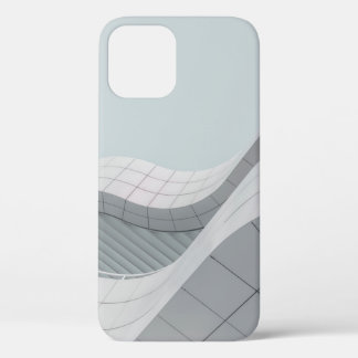 白灰色建物構造 iPhone 12ケース
