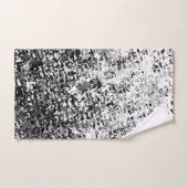 白灰色（黒）の抽象芸術パターンデザイン バスタオルセット (ハンドタオル)