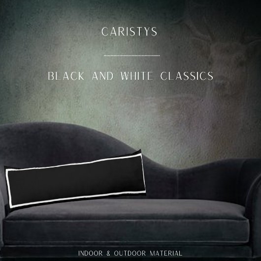 白無地のクラシックトリム付き黒 ボディピロー