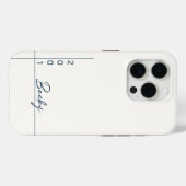 白無地の色の青の名前と年 Case-Mate iPhoneケース (裏面 (横))