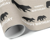 白熊と子ネコ |誕生日 |カスタム文字 ラッピングペーパー (ロールコーナー)