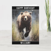 白熊のハッピーバースデー名 カード (正面)