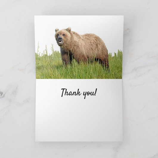 白熊の折り畳まれたサンキューカード サンキューカード (内部)