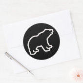 白熊の輪郭 ラウンドシール (封筒)