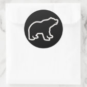 白熊の輪郭 ラウンドシール (バッグ)