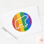 白熊の輪郭 ラウンドシール (封筒)